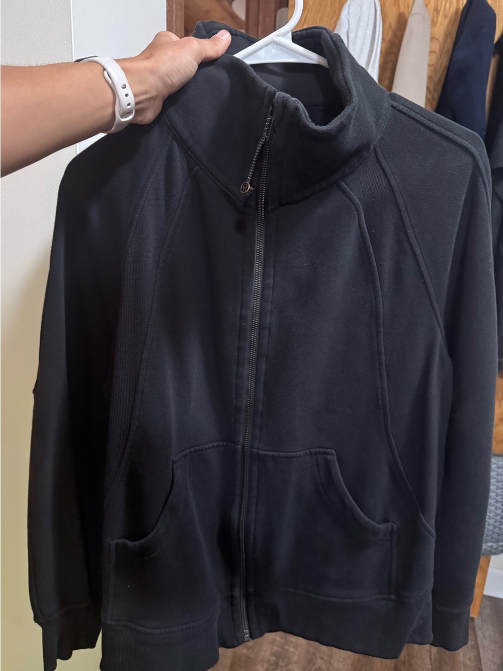 Lululemon Scuba Oversized Funnel-Neck Full Zip Black Jacket XS/S